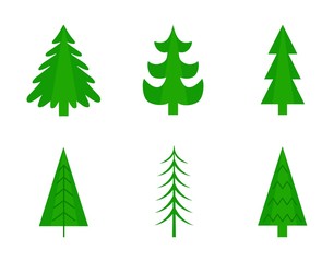 Christmas tree vector set.