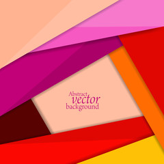 Material abstract vector design template with orange, pink brown and yellow colors. Page layout