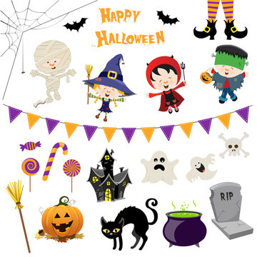 Cute Halloween Set Illustration