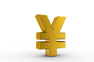 Fototapeta premium 3d illustration currency sign of yuan