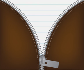 Vector illustration of cool detailed open white metallic zipper
