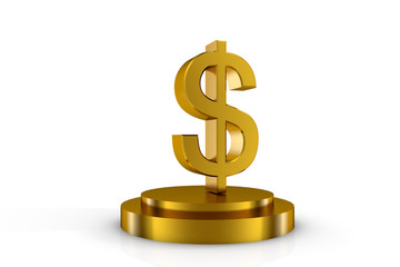 3d illustration currency sign of dollar