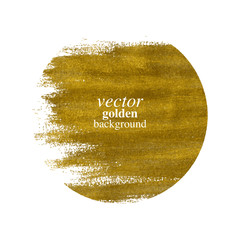 Golden paint circle abstract vector background. Grunge layout. - 122606189