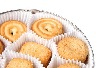 cookies in a round tin box