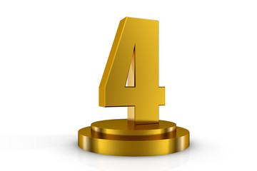 3d illuminated number 4