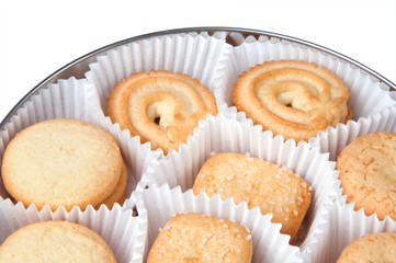 cookies in a round tin box