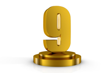 3d illuminated number 9