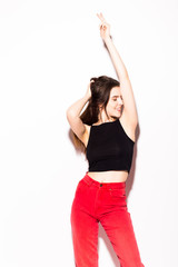 Young girl doing emotion