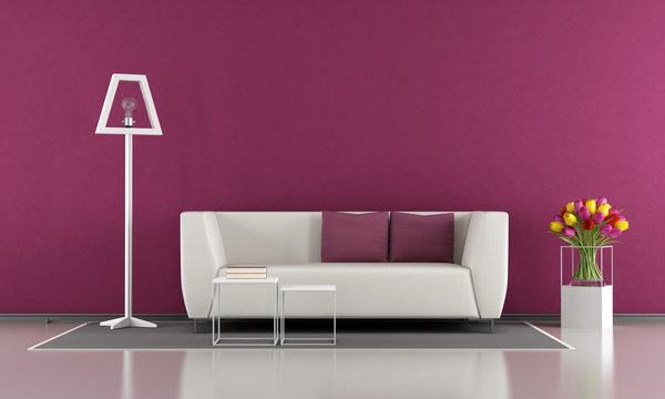Purple living room