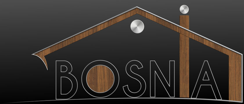 Bosnia con profilo edificio metallo e legno