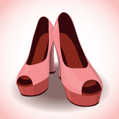 A pair of women's high heel shoes. EPS10 vector illustration.