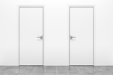 two white doors
