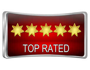 Top Rated Button - 3D illustration
