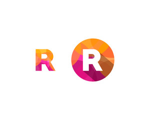R Letter Multiply Colorful Shadow Pixel Logo Designs Element
