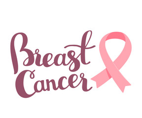 Vector illustration for breast cancer awareness month with pink