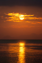 Sunset sky over the lake, Thailand.
