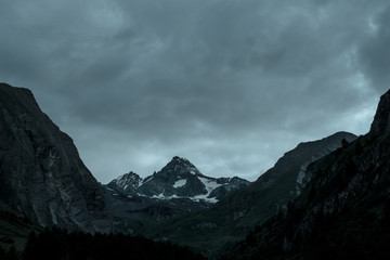 Great view of mountains - Grossglockner, dark key.