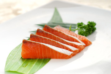 Salmon sashimi