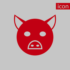 pig icon stock vector illustration flat design