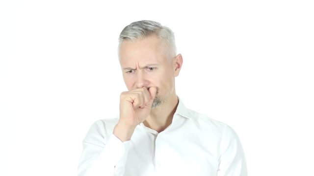 Coughing , Businessman Suffering From Cough 