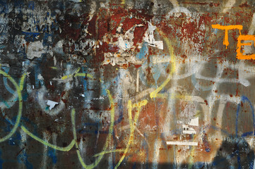 Naklejka na ściany i meble grunge graffiti wall urban background