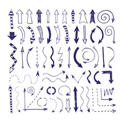 Set hand drawn arrows