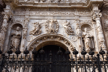Entrance of Collegiate church of Santa Maria la Mayor, Calatayud, Spain
