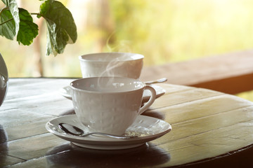 Morning coffee on the table