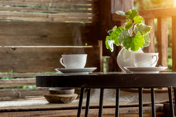 Morning coffee on the table