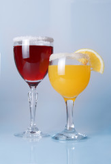 Wine glass close-up, decoration on the edge of a white crumb