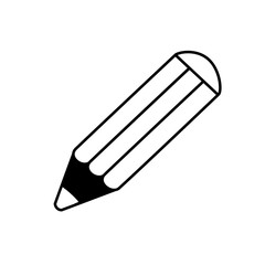 Vector black symbol of edit. Icon of pencil. Line design.