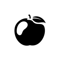 Apple illustration.Black apple fruit silhouette symbol. Apple icon.