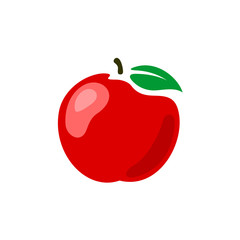 Apple illustration. Red fresh apple fruit symbol.