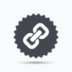 Chain icon. Internet web hyperlink sign.