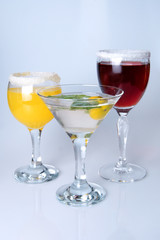 glass of martini with olives