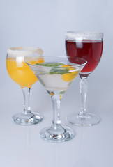 glass of martini with olives