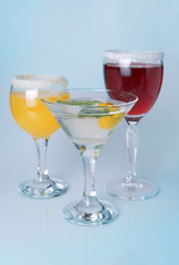 glass of martini with olives