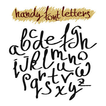 Hand drawn vector alphabet. Lettering style black handy letters