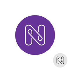 Letter N elegant linear style logo