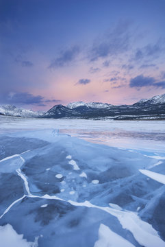 Abraham Lake, Mount William Booth and Mount Abraham, Kootenay Plains, Alberta, Canada