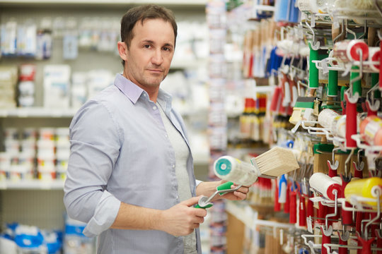 Man shopping  in hardware store