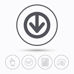 Download icon. Load internet data sign.