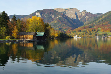 Fototapeta premium The Schafberg from the Wolfgangsee