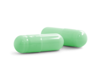 pills capsules isolated on white background