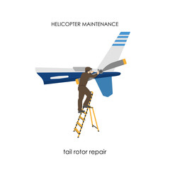 Repair and maintenance of helicopters. Repair of tail rotor.