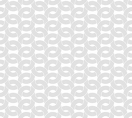 Parallel rounded weave lines seamless pattern. Gray light pale.