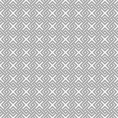Geometric weave cross squares seamless pattern. White and gray.