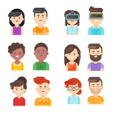Vector flat style set of people icons.