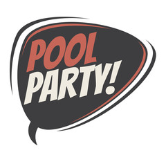 pool party retro speech balloon