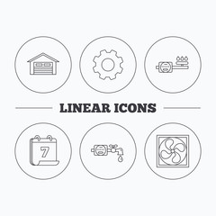 Fototapeta premium Ventilation, garage and water counter icons.